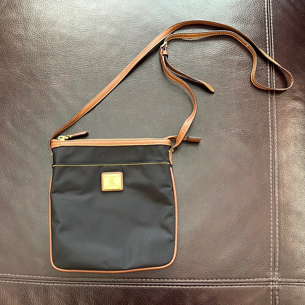 Ralph Lauren Nylon Leather Small Crossbody Purse Bag